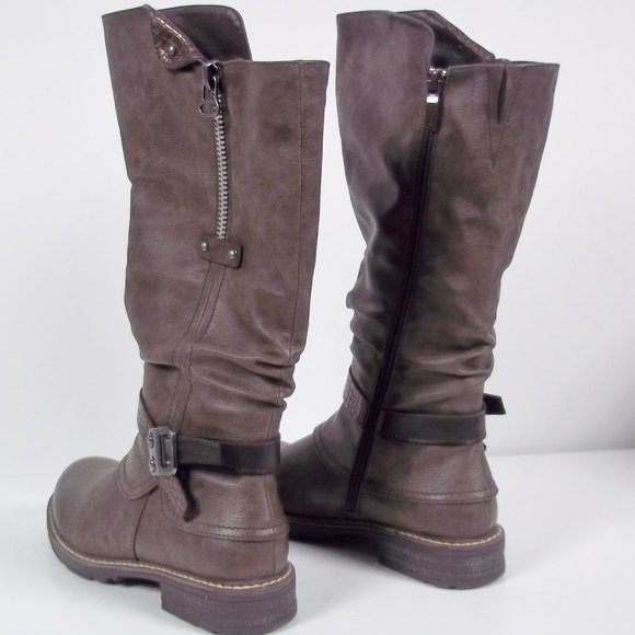 EMMSHU CLESY Tall Boot with Buckle Detail Brown NIB Size 6 - 6.5 - Picture 8 of 9